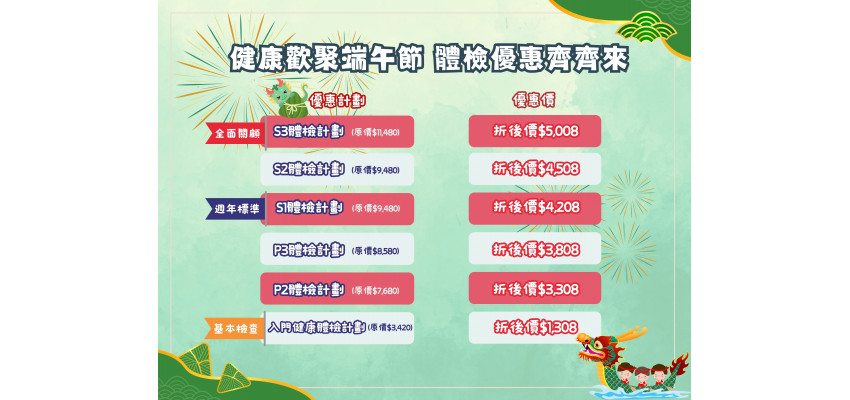 端午節體檢優惠